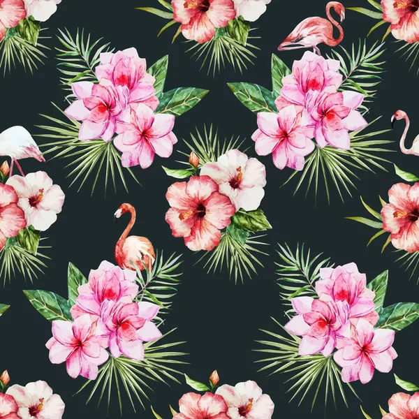 Aquarelle motif floral tropical — Image vectorielle