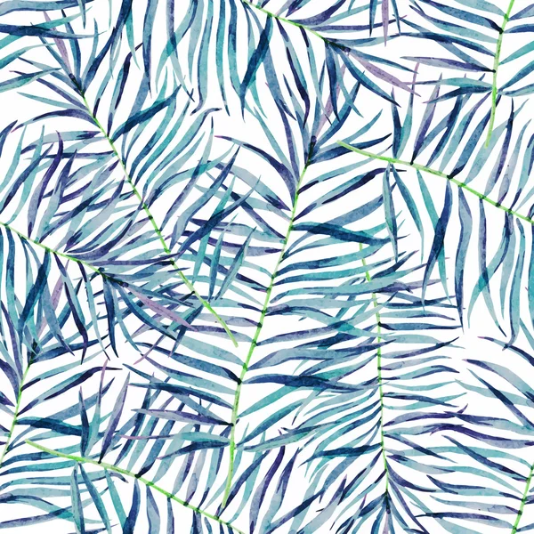 Aquarelle motif de feuilles tropicales — Image vectorielle