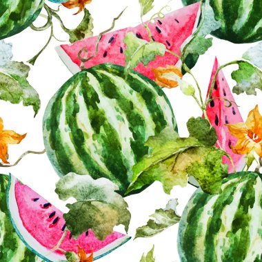 Suluboya karpuz kavun desen