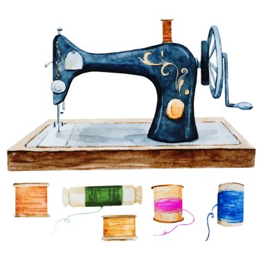 Vintage retro suluboya dikiş makinesi