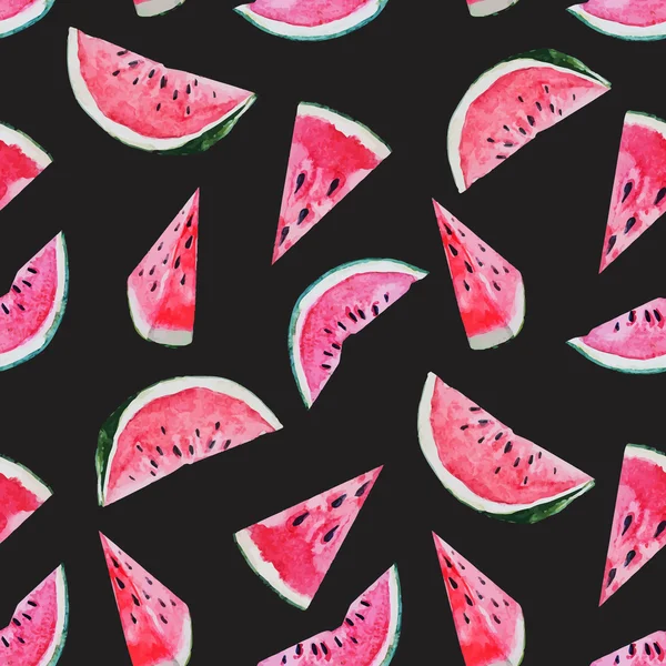Watercolor watermelon melon pattern — Stock Vector
