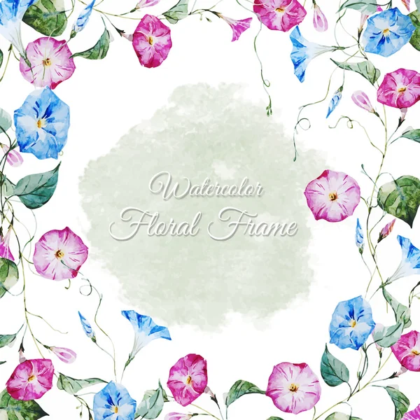 Cadre aquarelle floral — Image vectorielle