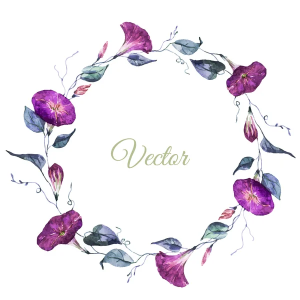 Floral watercolor frame — Stock Vector