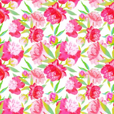 Suluboya çiçek deseni