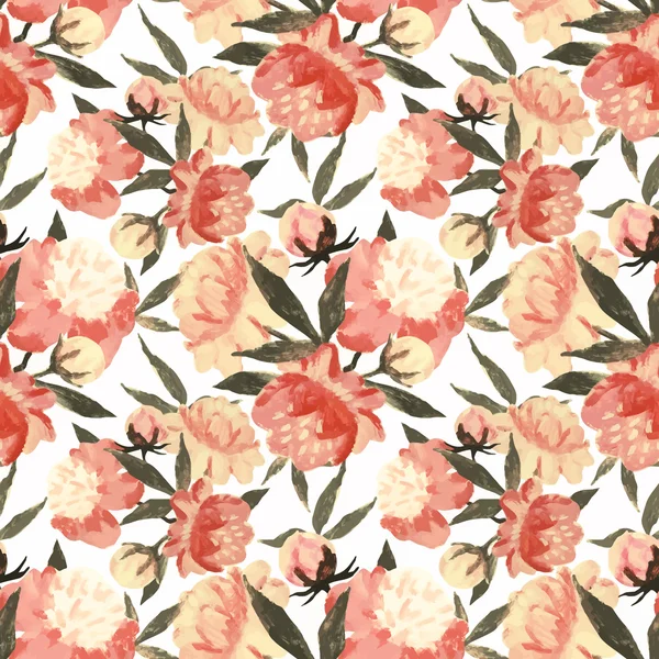 Patrón floral de acuarela — Archivo Imágenes Vectoriales