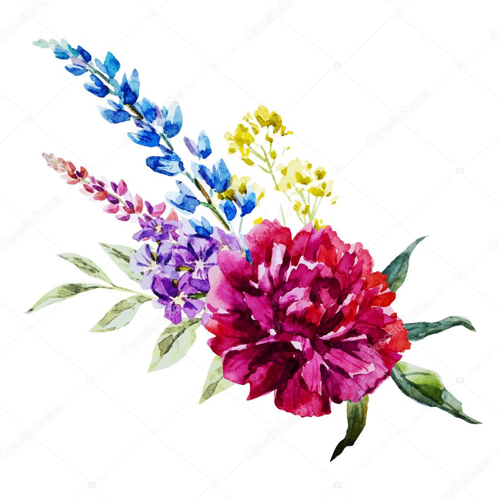 Nice watercolor flowers