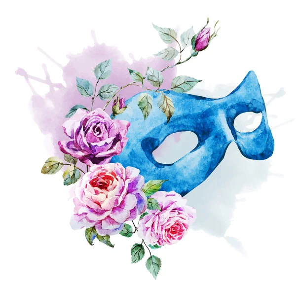 Watercolor venecian mask — 스톡 벡터
