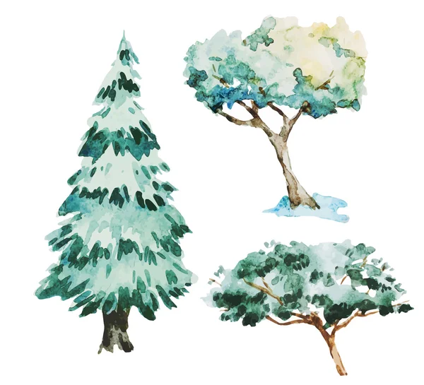 Aquarel bomen — Stockvector