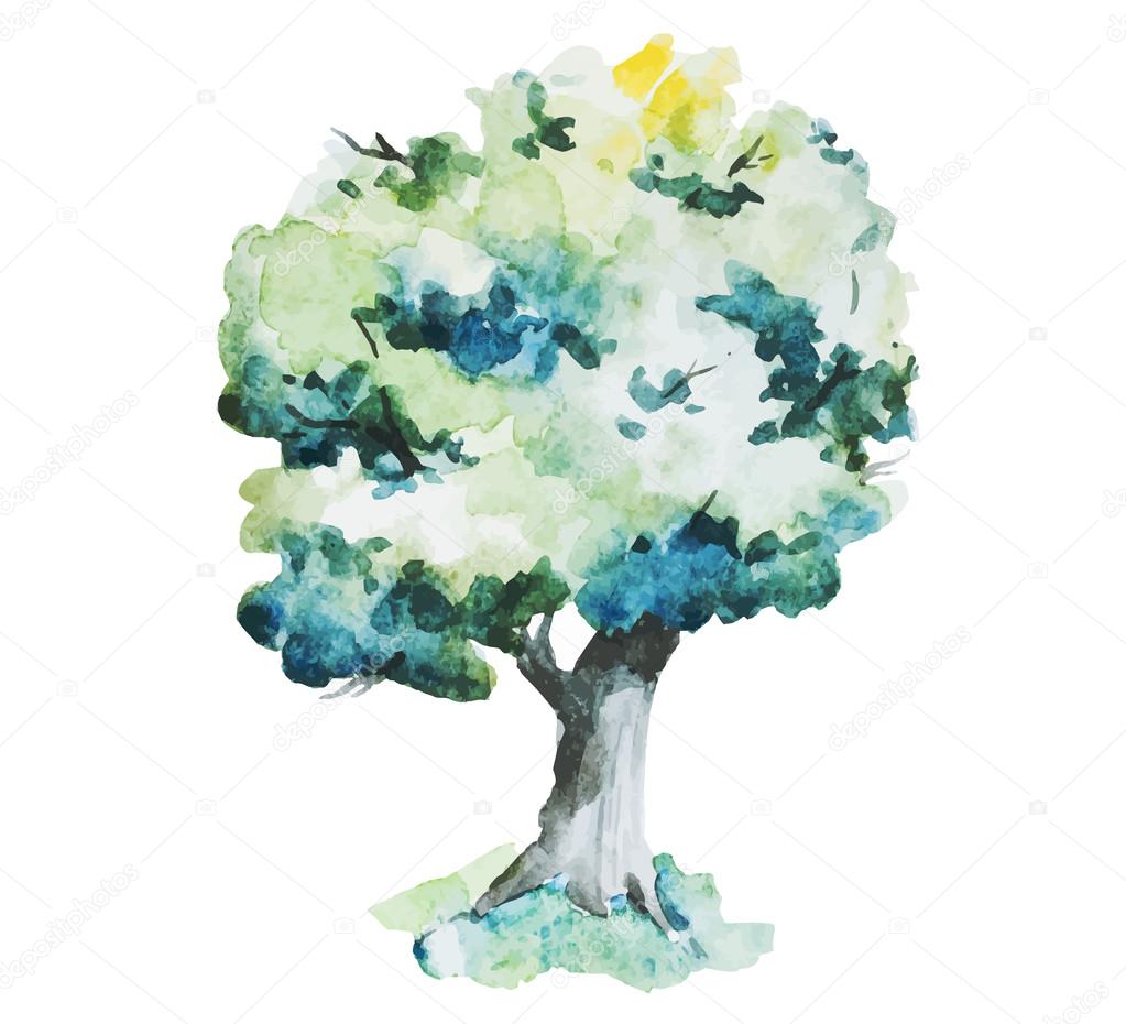Watercolor trees