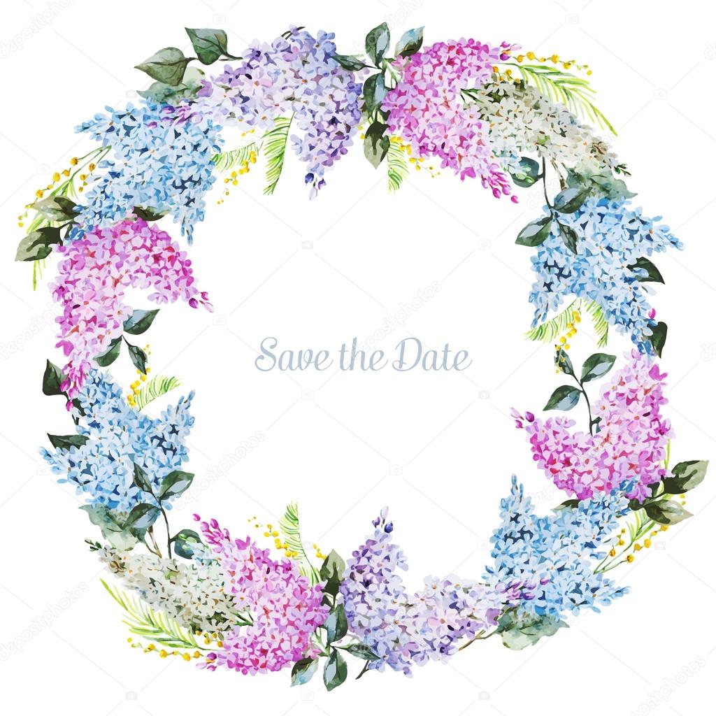 Watercolor floral wreath