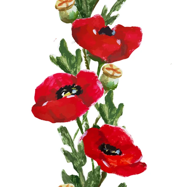 Νερομπογιά floral ριγέ — Διανυσματικό Αρχείο
