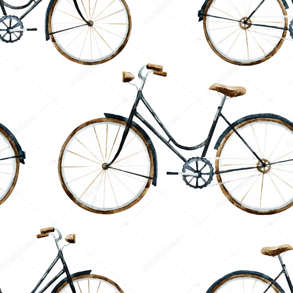 Watercolor bikes pattern