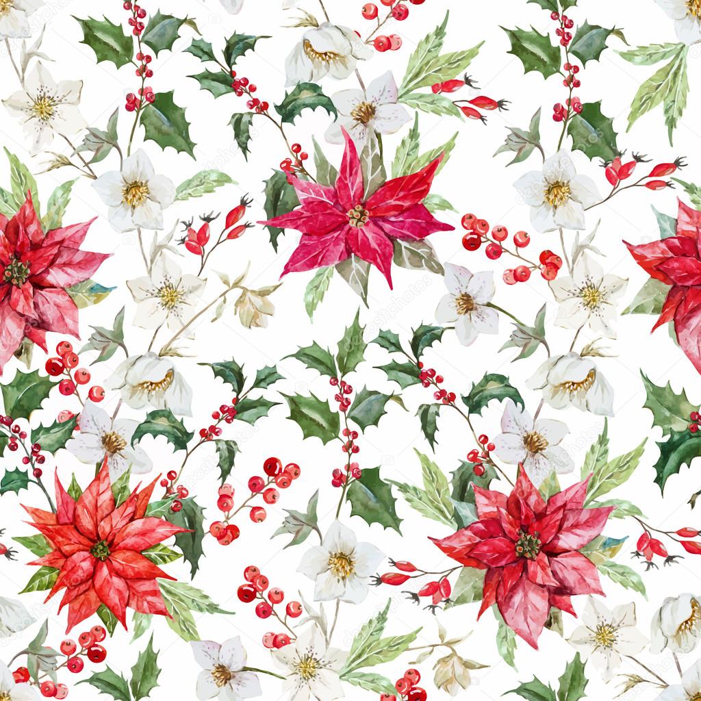 Watercolor christmas pattern