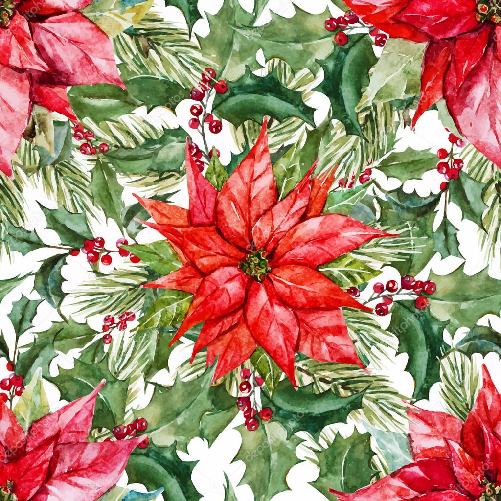 Watercolor christmas pattern