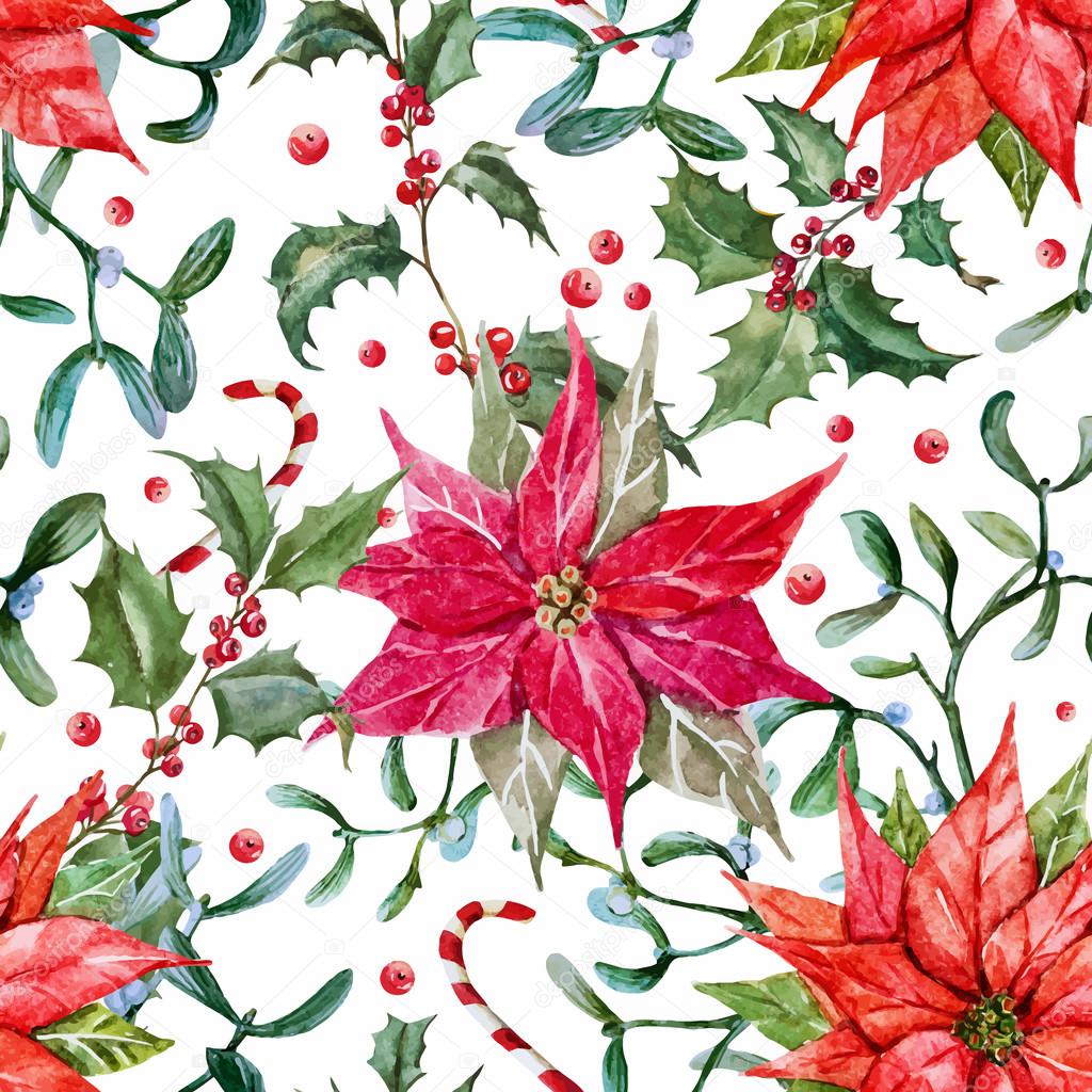 Watercolor christmas pattern