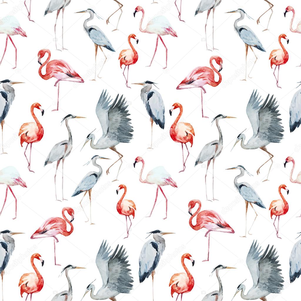 Flamngo and heron pattern