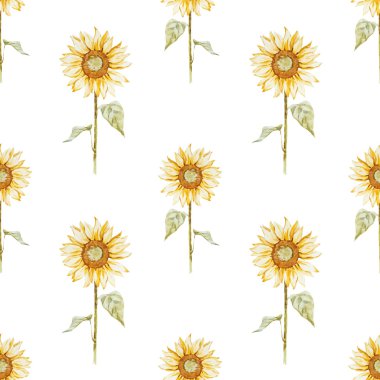 Suluboya ayçiçeği desen