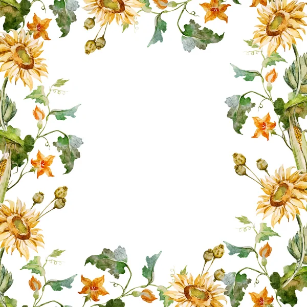 Sunflower frame — Stock Vector
