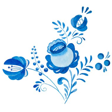 Geleneksel Rus gzhel süsleme