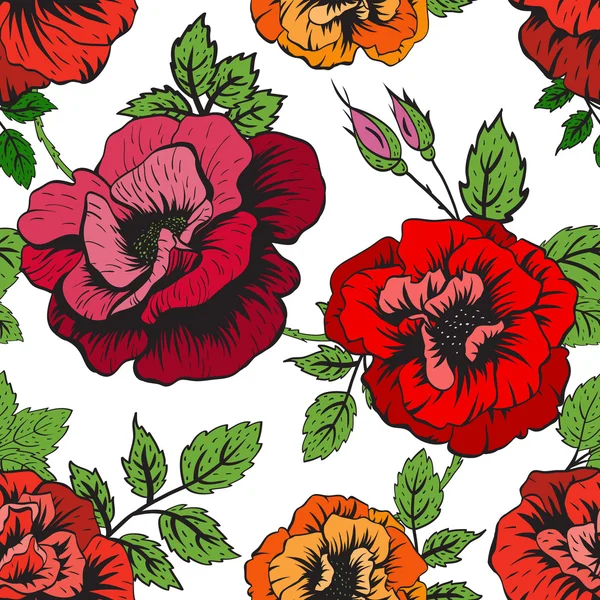 花のベクトルパターン — ストックベクタ