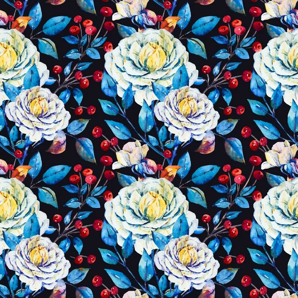 水彩花のベクトル パターン — ストックベクタ