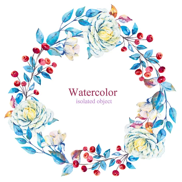 Aquarell-Vektor Blumenkranz — Stockvektor