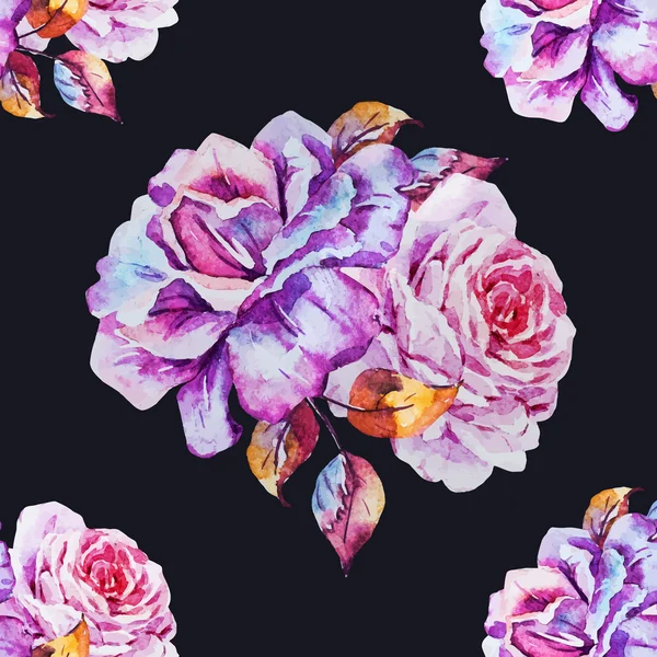 Aquarela padrão vetorial floral — Vetor de Stock