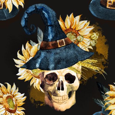 Suluboya Cadılar Bayramı desen