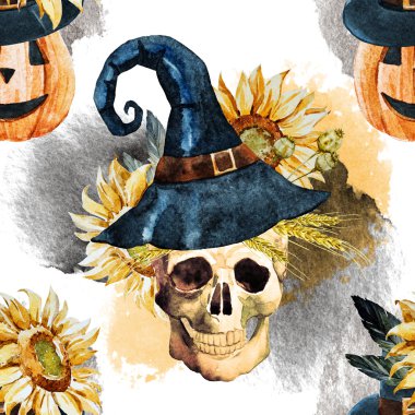 Suluboya Cadılar Bayramı desen