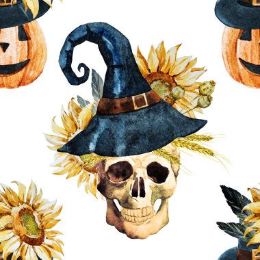 Suluboya Cadılar Bayramı desen