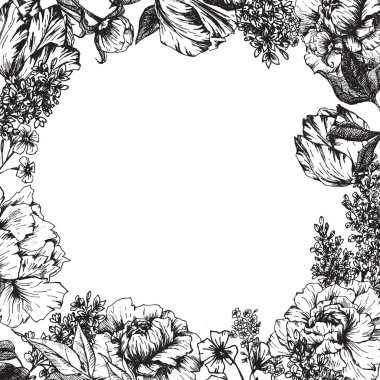 çiçek vektör çerçeve