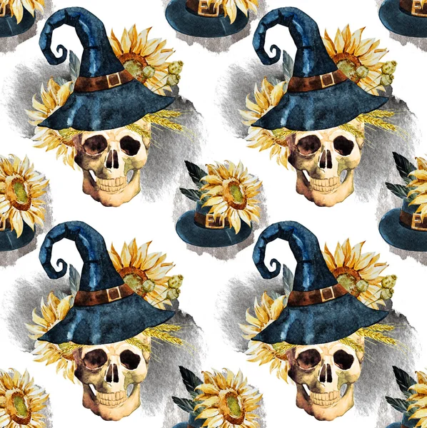 Watercolor halloween pattern — Stock Photo, Image