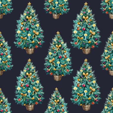Download Watercolor Christmas Tree Pattern Free Vector Eps Cdr Ai Svg Vector Illustration Graphic Art