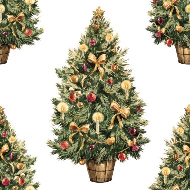 Download Watercolor Christmas Tree Free Vector Eps Cdr Ai Svg Vector Illustration Graphic Art