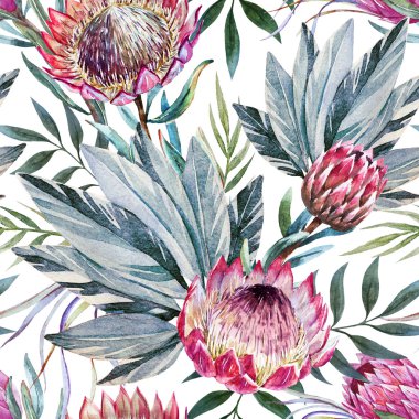 Raster tropikal protea desen