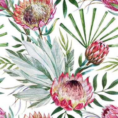 Raster tropikal protea desen