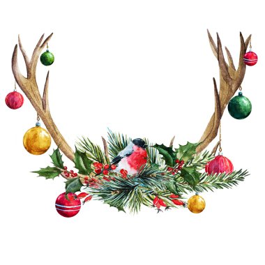 Raster suluboya Noel çelenk