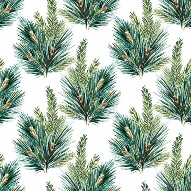 Vektör suluboya Noel ağacı desen