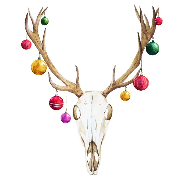 Crâne de cerf de Noël — Image vectorielle