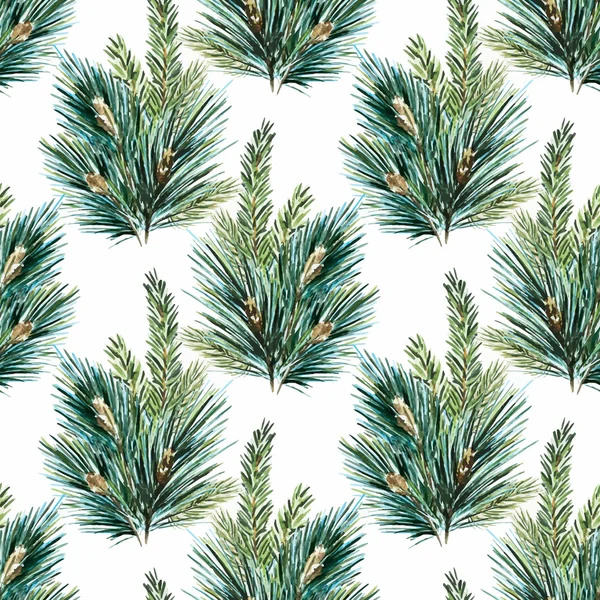 Vector watercolor christmas tree pattern — Stock Vector