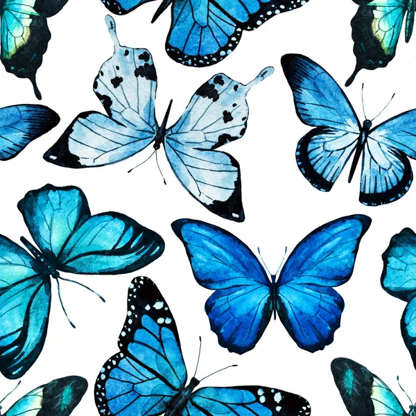 Watercolor butterfly pattern raster — Stock Photo, Image