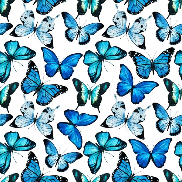 Akwarela motyl wzór rastrowych — Zdjęcie stockowe