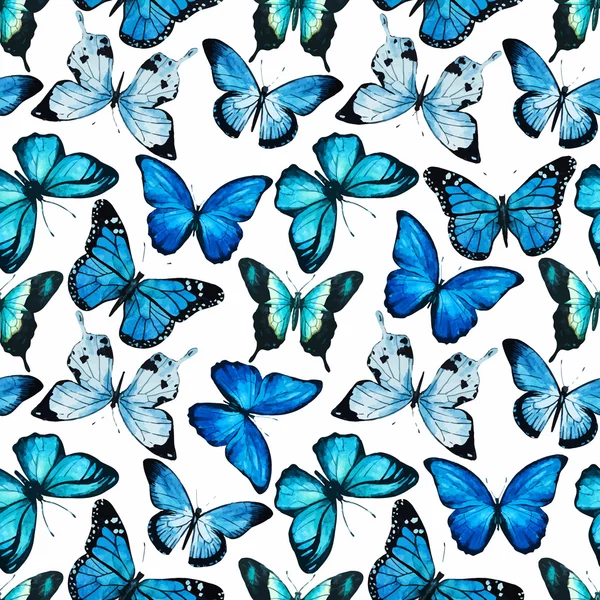 Aquarel vlinder patroon vector — Stockvector