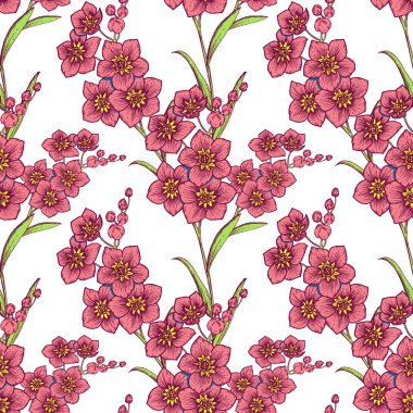Hand drawn floral pattern clipart