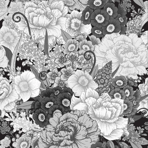 Modèle floral dessiné à la main — Image vectorielle