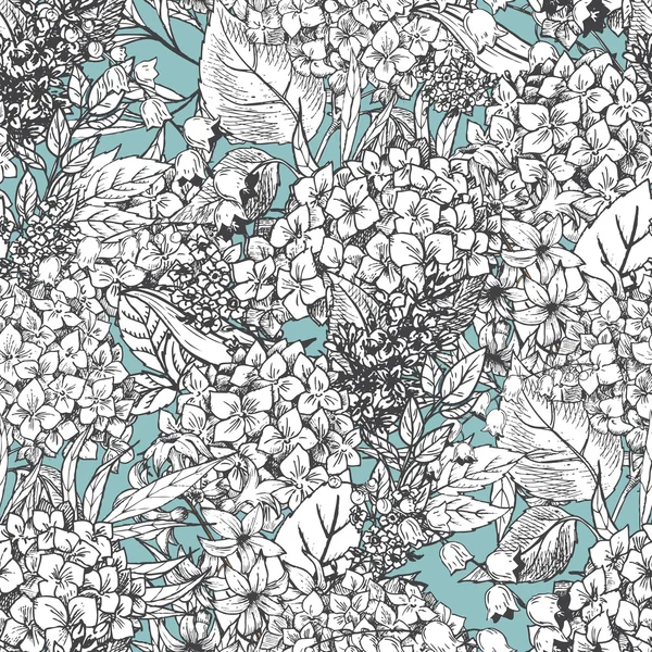 Patrón floral dibujado a mano — Archivo Imágenes Vectoriales