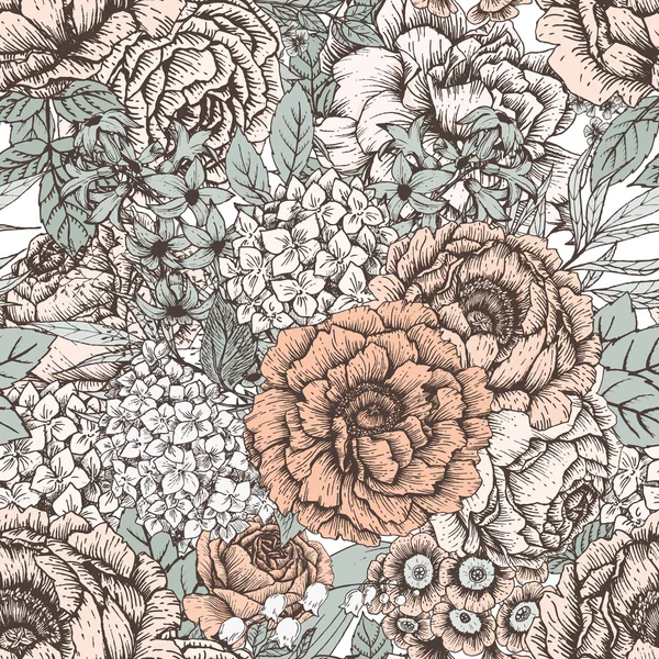 Hand drawn floral pattern Royalty Free Stock Vectors