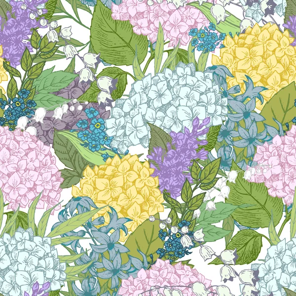Hand drawn floral pattern Stock Vector