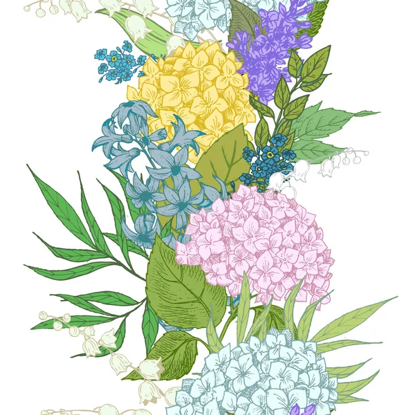 Vector floral stripe Vector Graphics