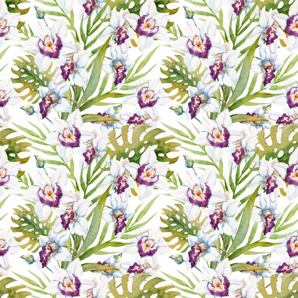 Aquarelle motif tropical — Image vectorielle